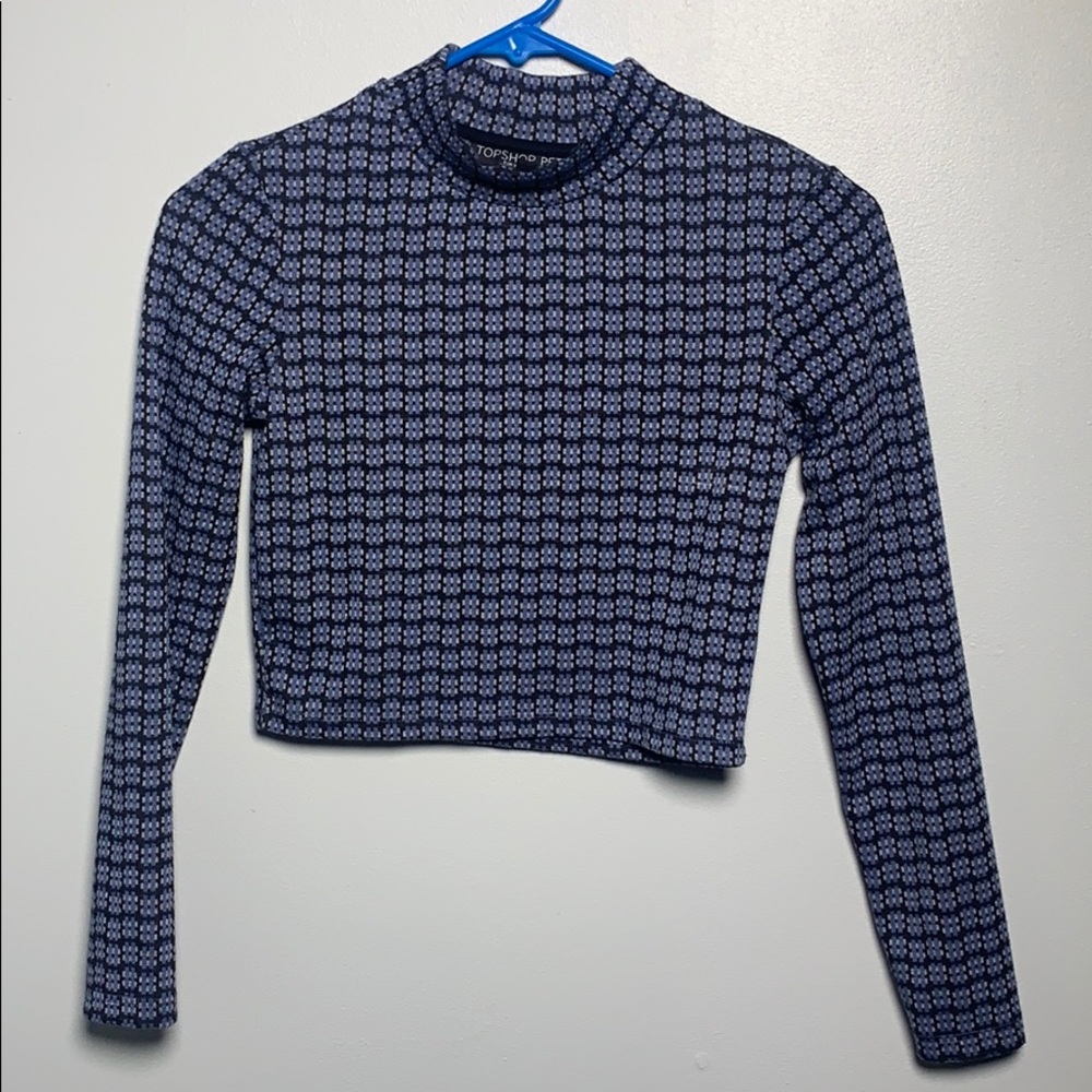 Topshop petite cute long sleeve crop top size 0